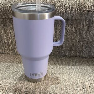 YETI Rambler 30 oz Travel Mug, Stainless Steel, Vacuum Insulated with straw lid